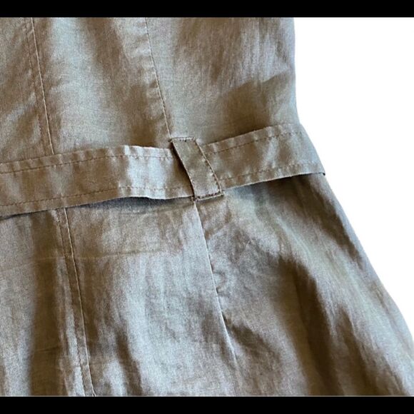 Zara Khaki midi dress with tie - Picture 7 of 10